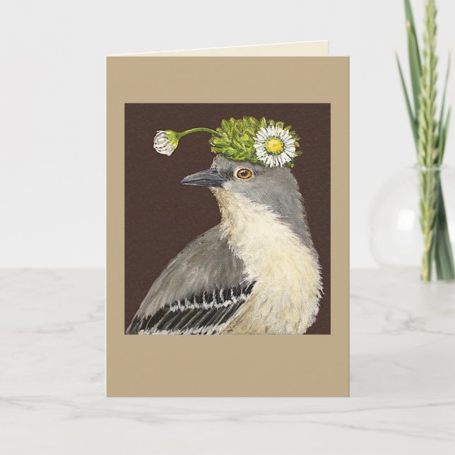 Brenda the mockingbird card (Front)