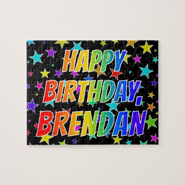 "BRENDAN" First Name, Fun "HAPPY BIRTHDAY" Jigsaw Puzzle (Horizontal)