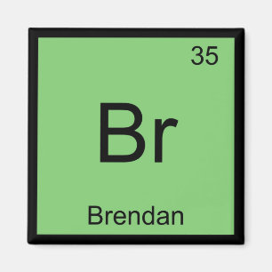 Brendan Name Chemistry Element Periodic Table Magnet