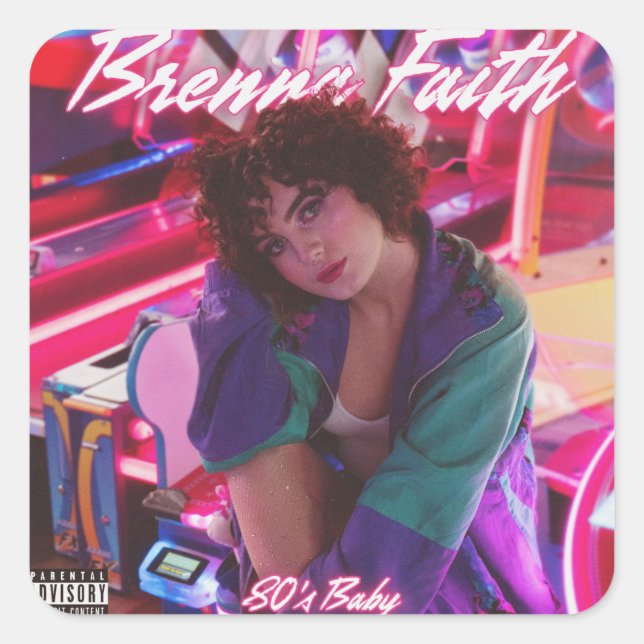 Brenna Faith 80's Baby Square Sticker (Front)