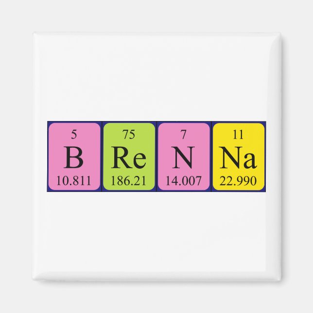 Brenna periodic table name magnet (Front)