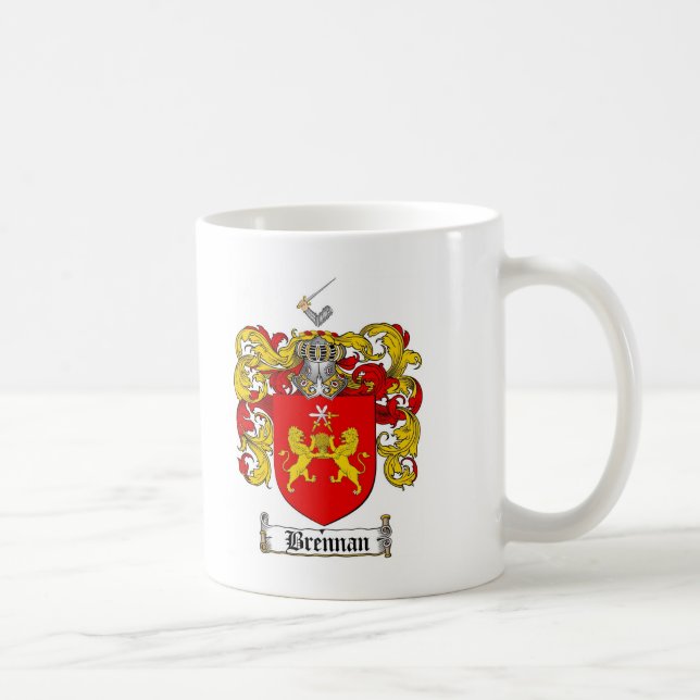 BRENNAN FAMILY CREST -  BRENNAN COAT OF ARMS COFFEE MUG (Right)