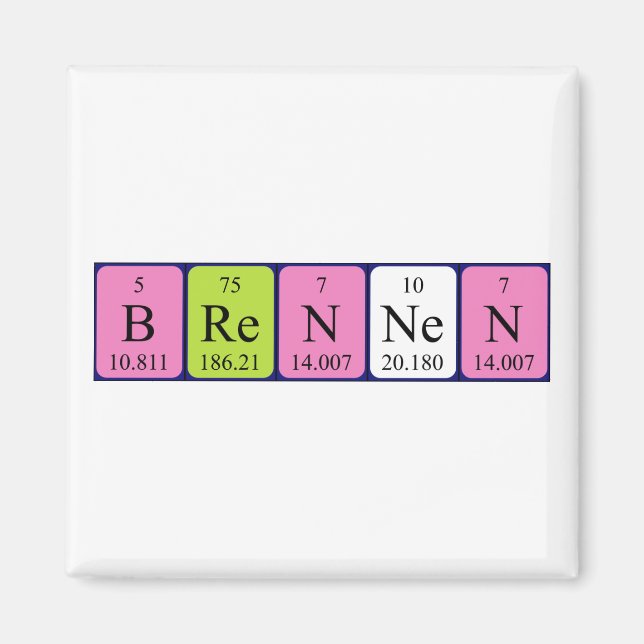 Brennen periodic table name magnet (Front)