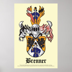 Brenner Family Crest Poster 24x36