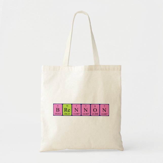 Brennon periodic table name tote bag (Front)