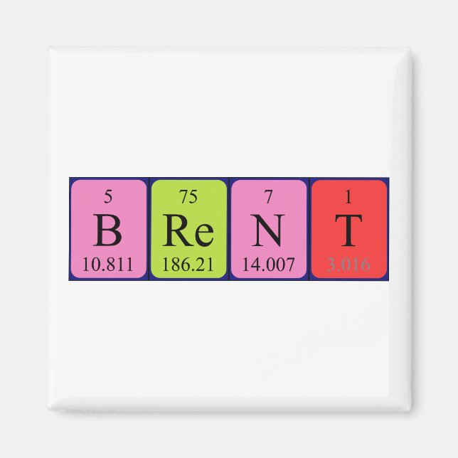 Brent periodic table name magnet (Front)