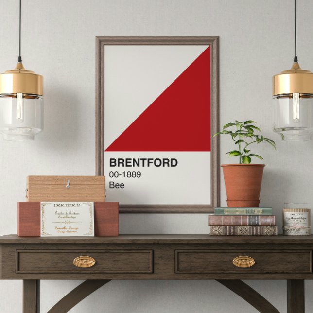 Brentford Bee Red and White - Full Width Poster (Creator Uploaded)
