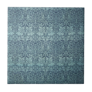 Brer Rabbit by William Morris Blue Textile Pattern Ceramic Tile