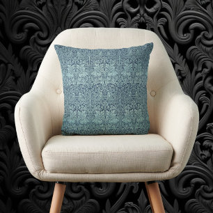 Brer Rabbit by William Morris Blue Textile Pattern Cushion