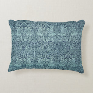 Brer Rabbit by William Morris Blue Textile Pattern Decorative Cushion