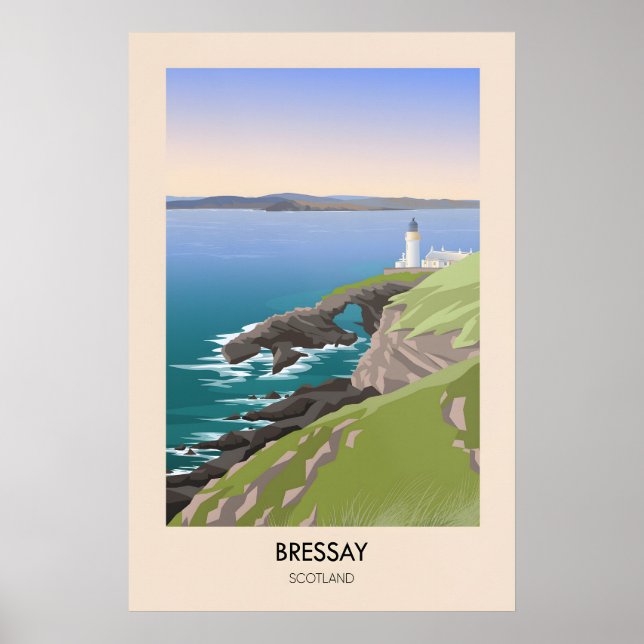 Bressay Scotland Travel Poster (Front)