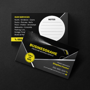 Bressure Washing House Cleaning Power Wash Black Business Card