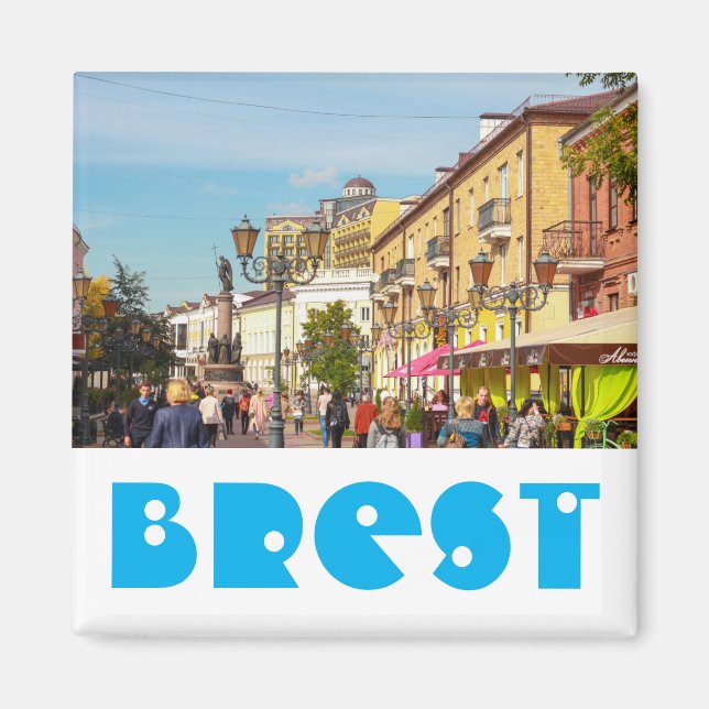 Brest Belarus Cityscape Architecture Street Брест Magnet (Front)