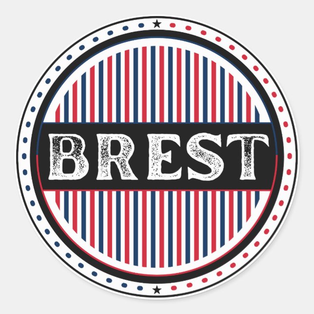 Brest City Pride Emblem – French Identity Classic Round Sticker (Front)