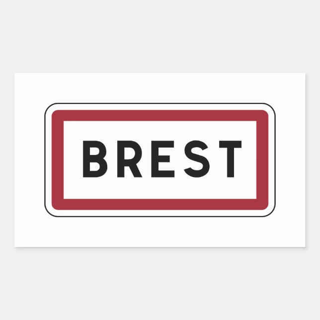 Brest, Road Sign, France Rectangular Sticker (Front)