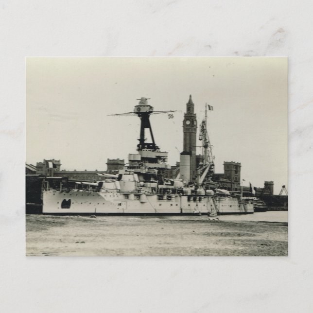 Bretagne class battleship, in Calais Postcard (Front)
