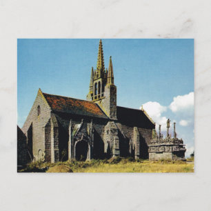 Bretagne, Thoneon, Church and calvary Postcard