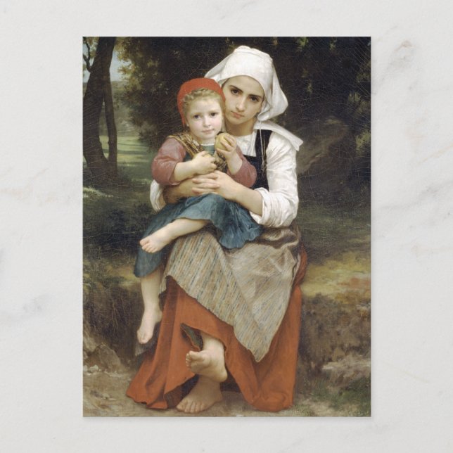 Breton Brother and Sister by Bouguereau Postcard (Front)
