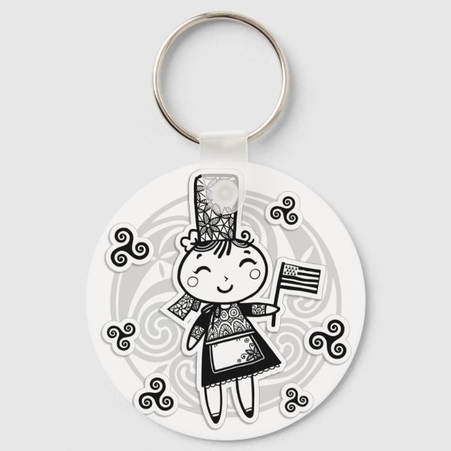 Breton girl key ring (Front)