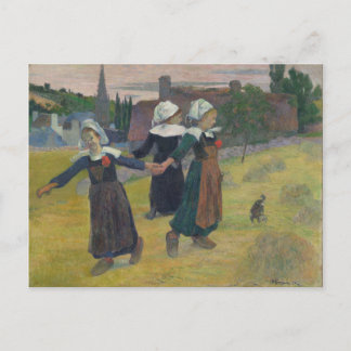 Breton Girls Dancing -  Paul Gauguin Postcard