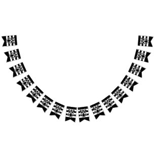 Breton hermine in gwenn ha du (white and black) bunting