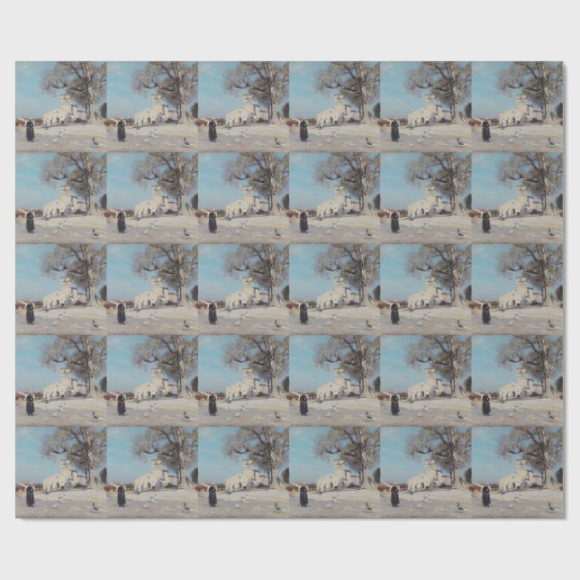 Breton Landscape Village Architecture Wrapping Paper (Flat)
