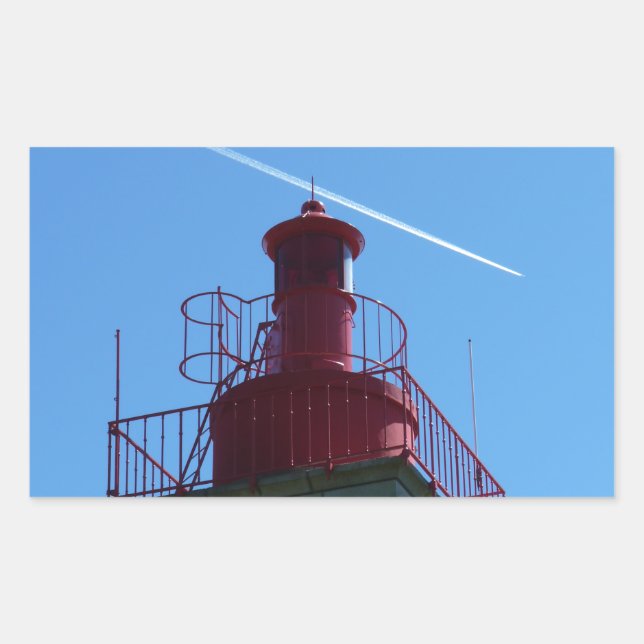 Breton lighthouse rectangular sticker (Front)