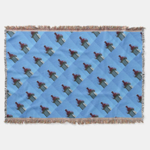 Breton lighthouse throw blanket