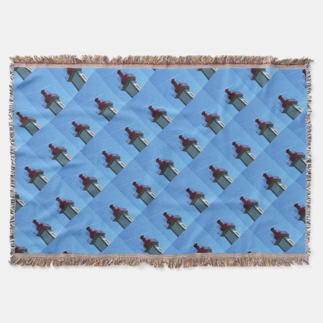 Breton lighthouse throw blanket (Front)