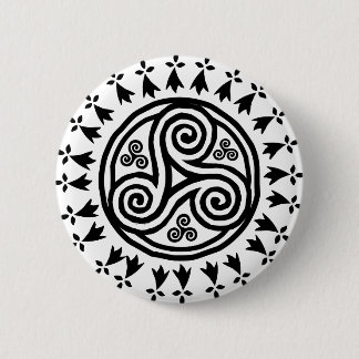 Breton triskel & hermines 6 cm round badge