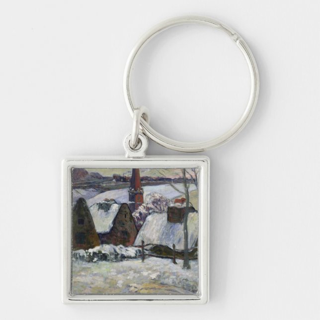 Breton village under snow, 1894 key ring (Front)