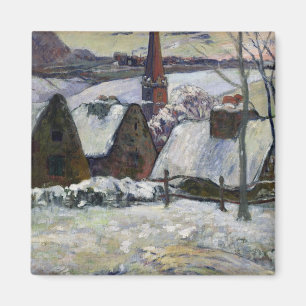 Breton village under snow, 1894 magnet