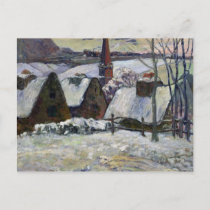 Breton village under snow, 1894 postcard