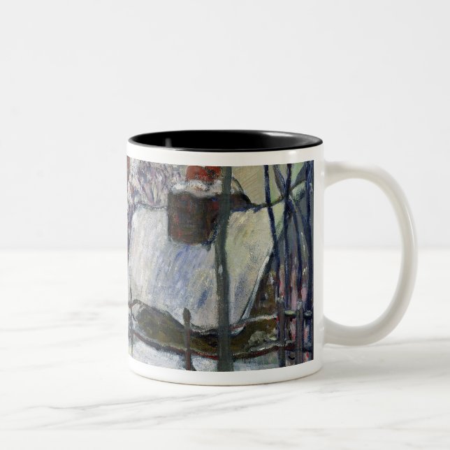 Breton village under snow, 1894 Two-Tone coffee mug (Right)