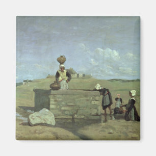 Breton Women at the Well near Batz, c.1842 Magnet