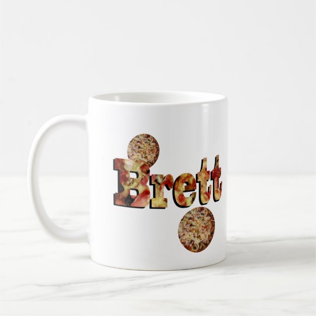 Brett, Boys Name, Logo, Coffee Mug (Left)