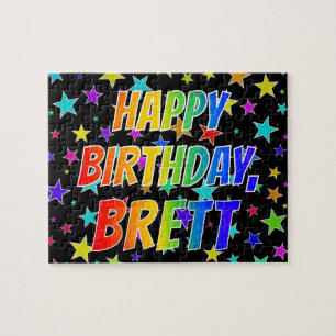 "BRETT" First Name, Fun "HAPPY BIRTHDAY" Jigsaw Puzzle