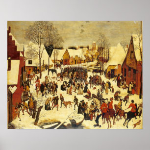 Breughal, winter scene, Lons le saunier musuem Poster