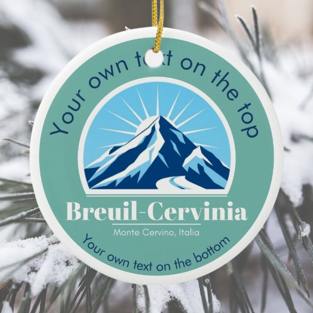 Breuil-Cervinia Italy ski resort christmas  Ceramic Ornament (Creator Uploaded)