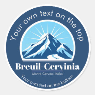 Breuil-Cervinia Italy ski resort Classic Round Sticker