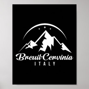 Breuil-cervinia Italy Ski Resort Skiing Snowboardi Poster