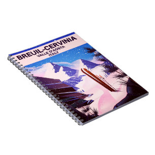 Breuil-Cervinia,Valle d’Aosta, italy,ski poster Notebook