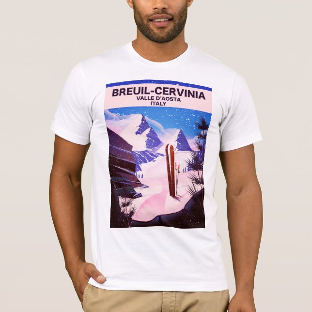 Breuil-Cervinia,Valle d’Aosta, italy,ski poster T-Shirt (Front)