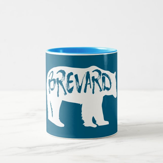 Brevard North Carolina Bear Two-Tone Coffee Mug (Center)