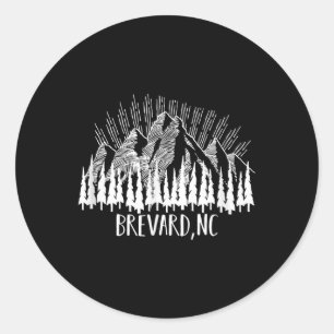 Brevard North Carolina Nc Retro Winter Skiing Hiki Classic Round Sticker