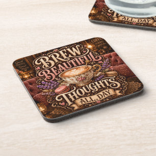 Brew Beautiful Thoughts All Day Coaster