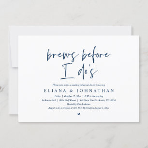 Brew before I do's, Wedding Rehearsal Dinner Invit Invitation
