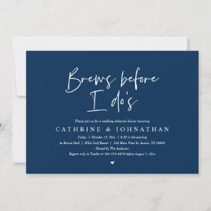 Brew before I do's, Wedding Rehearsal Dinner Invitation