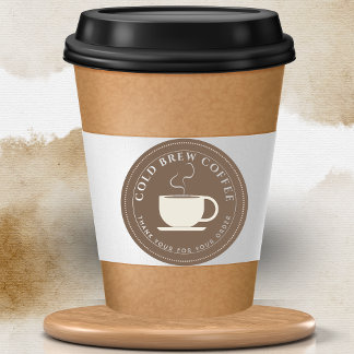 Brew coffee brown Personalised Branding Classic Round Sticker