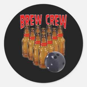 Brew Crew Bowling  Classic Round Sticker